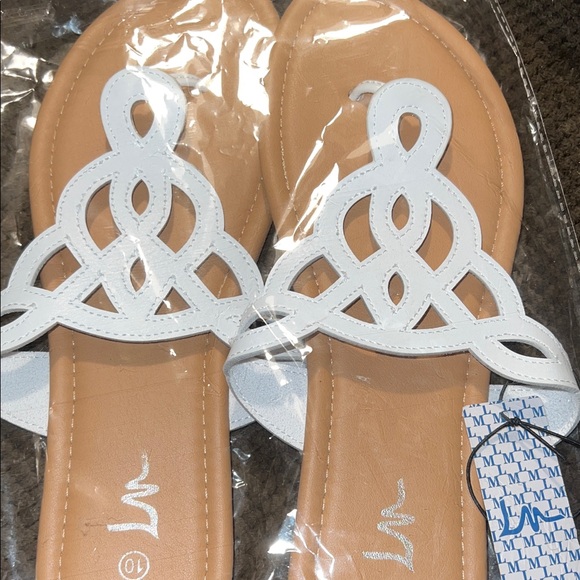 Women's White Sandals - Picture 3 of 4